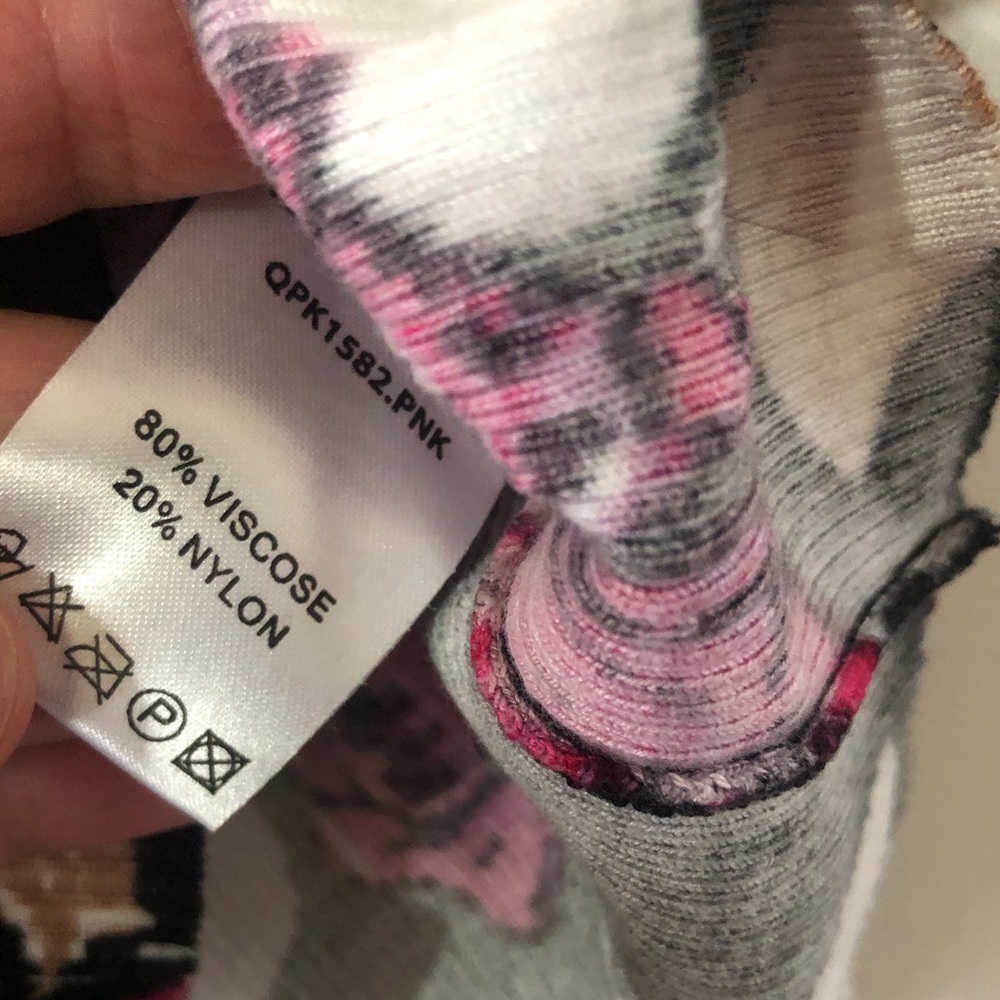 Queens park pink/black  floral warm pull over top spring light fitted cardigan - Picture 8 of 9